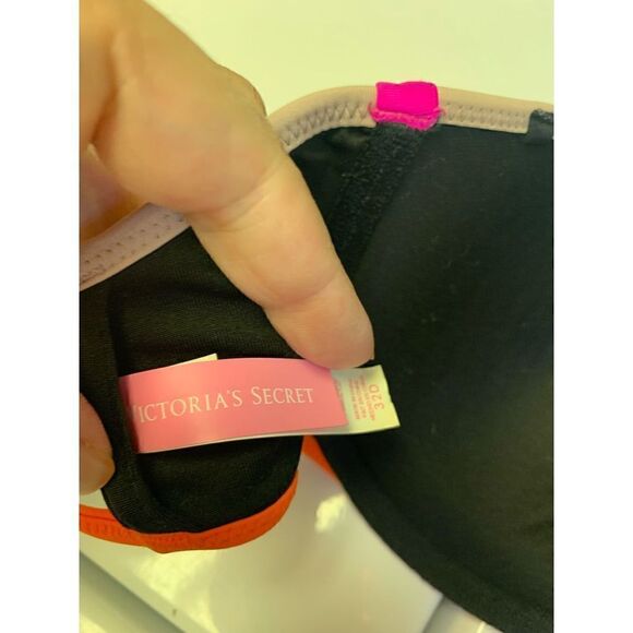 Victoria’s Secret Black Neon Strapless Bikini Top Size 32D - Picture 7 of 8